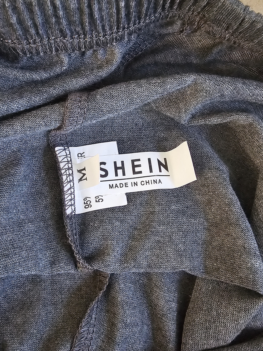 SHEIN Charcoal Gray 'Let Me Sleep' Pajama Set with White Accents Size M - Picture 3 of 4